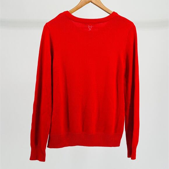 NWT Victoria’s Secret Red Knit Y2K Romantic Graphic Angel Sweater - Picture 5 of 8